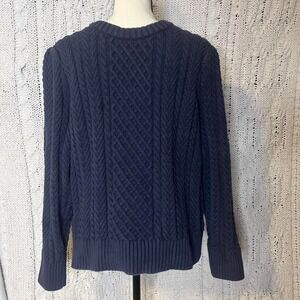 J.Crew navy blue cable knit sweater. Really great quality.
